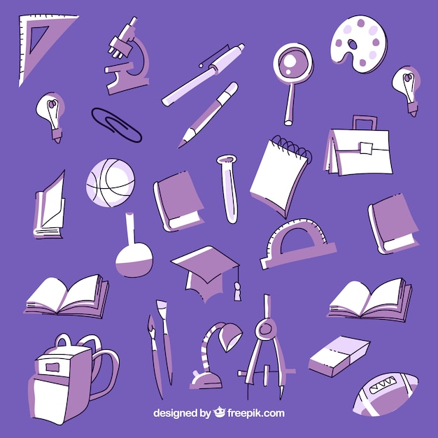 Purple education background with\
elements