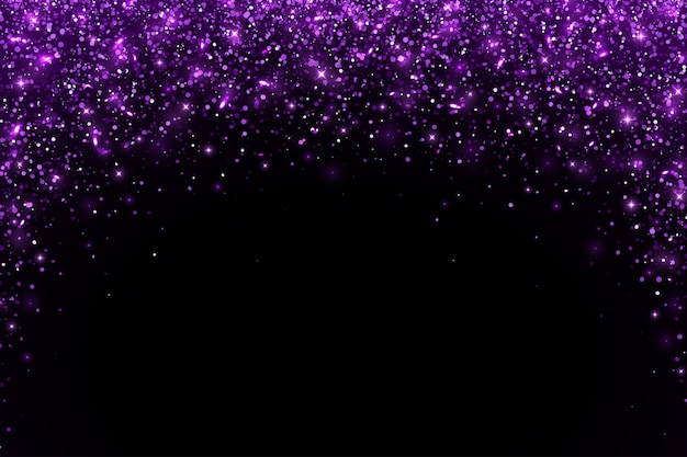 Premium Vector | Purple falling particles arch shape on black ...