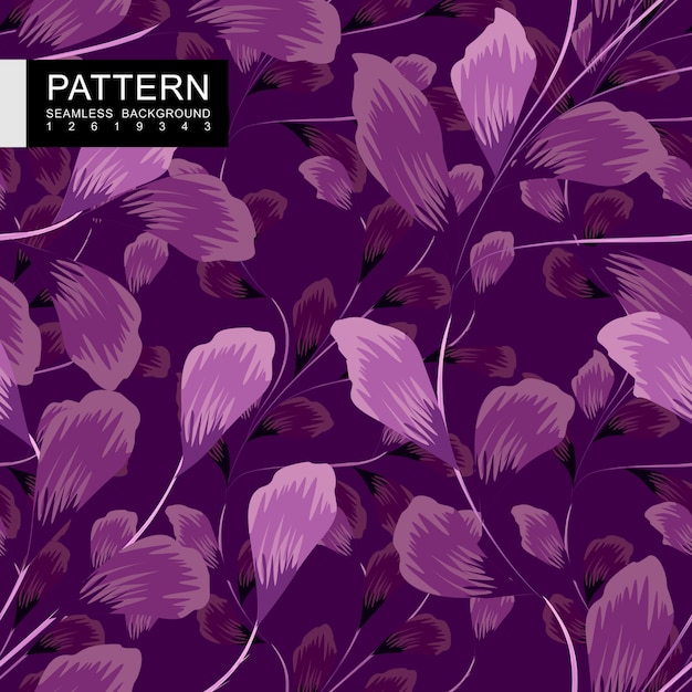 Premium Vector | Purple floral seamless pattern