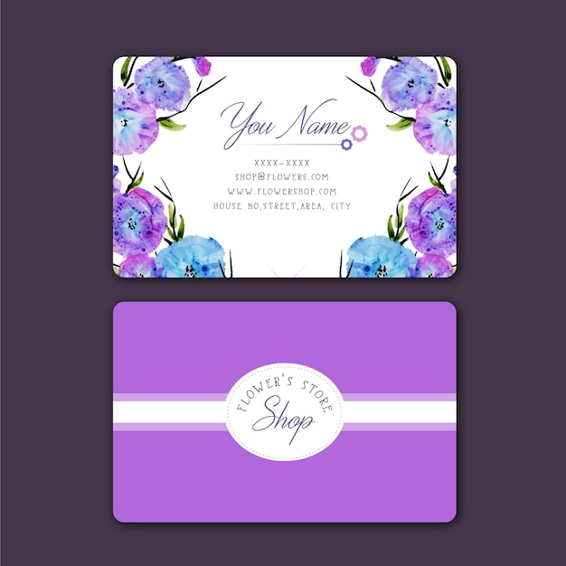 Purple flower\'s store business card