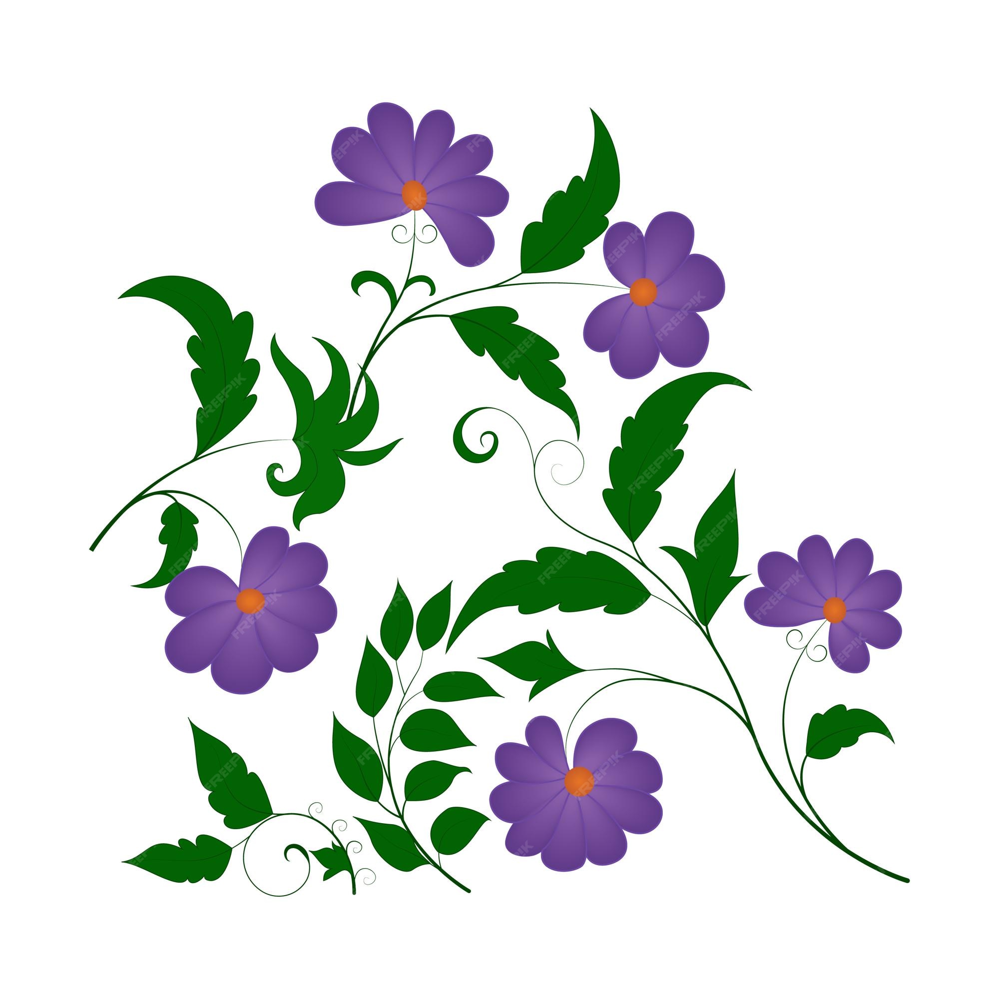 Premium Vector | Purple flowers floral vector illustration graphics vector