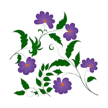 Premium Vector | Purple flowers floral vector illustration graphics vector