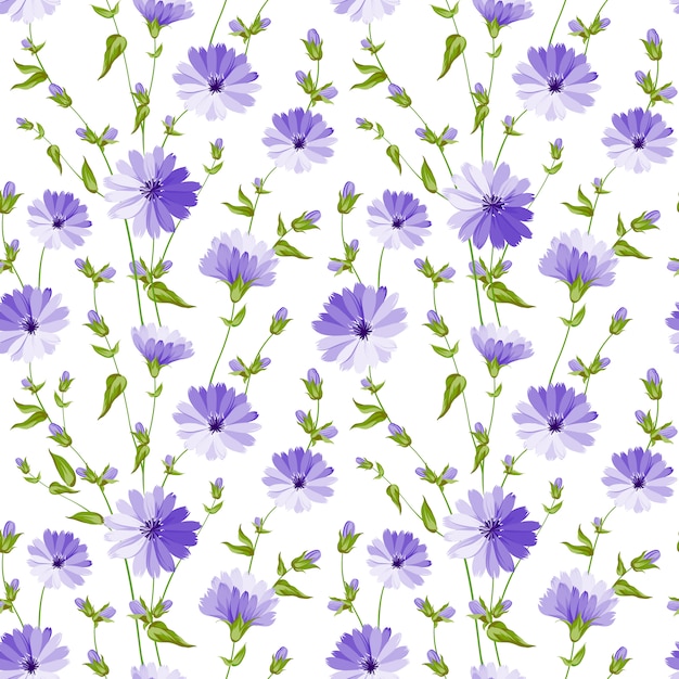 Premium Vector | Purple flowers pattern background
