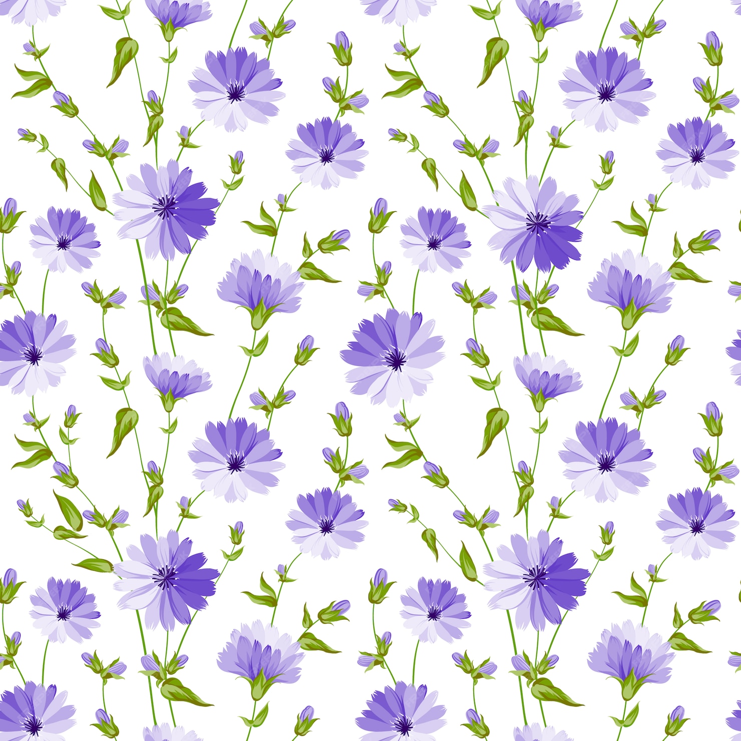 Colorful Flowers Pattern With Purple Background