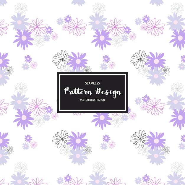 Purple flowers pattern background