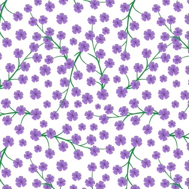 Purple flowers pattern on white\
background