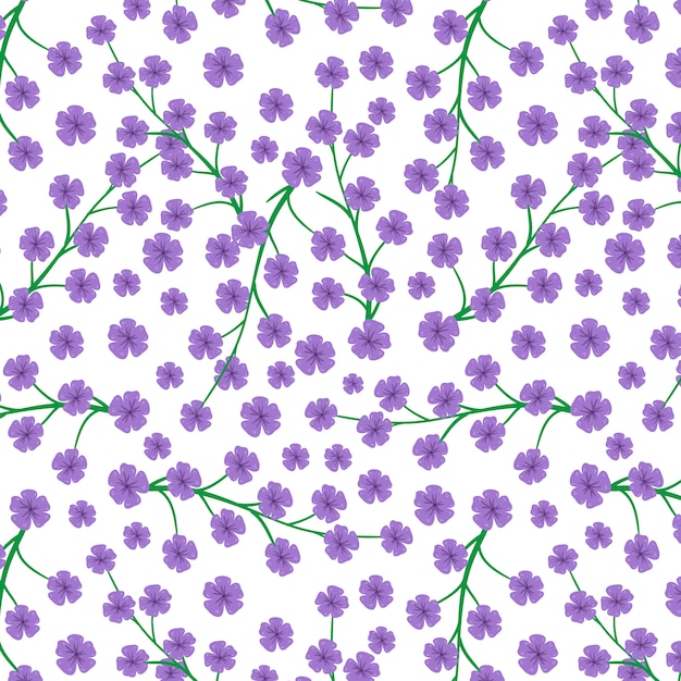 Free Vector Purple flowers pattern on white background