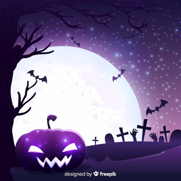 Happy Halloween Purple Background