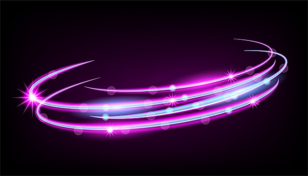 紫色の光の輪 プレミアムベクター