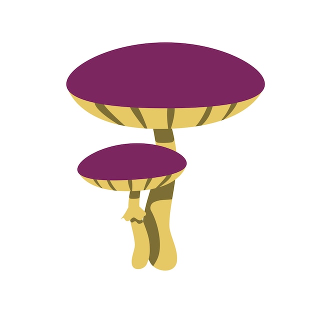 Premium Vector Purple mushrooms in flat style isolated on white