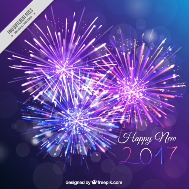 Purple new year fireworks background