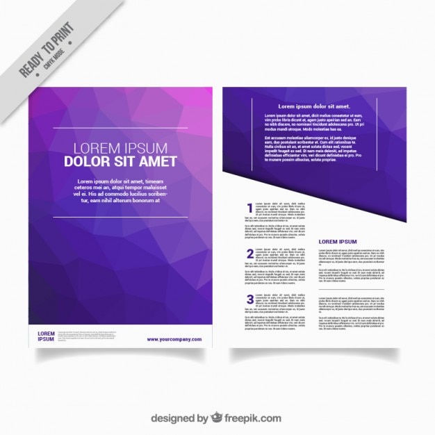 free-vector-purple-polygonal-flyer-template