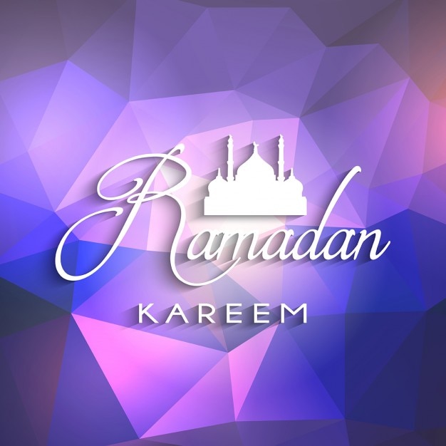Purple polygons ramadan background