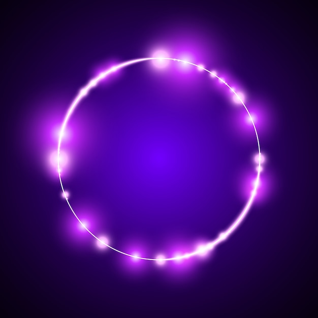 紫の丸い光が光る プレミアムベクター