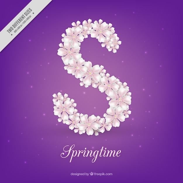 Purple spring flowers background