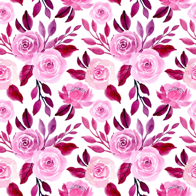 Premium Vector | Purple watercolor floral seamless pattern