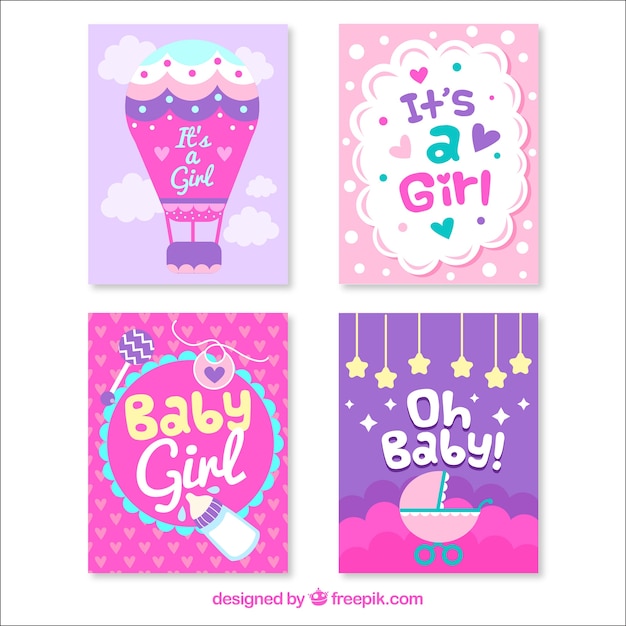 Download Purple welcome baby card designs Vector | Free Download