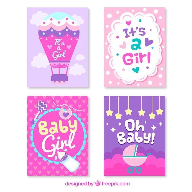 Purple welcome baby card designs Vector | Free Download