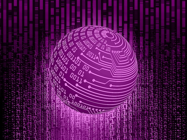 Purple world cyber circuit future technology concept background Premium Vector