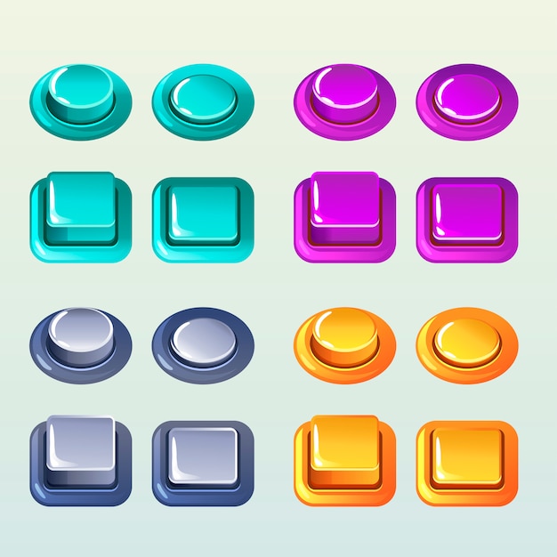 Premium Vector | Push buttons for a game or web design element