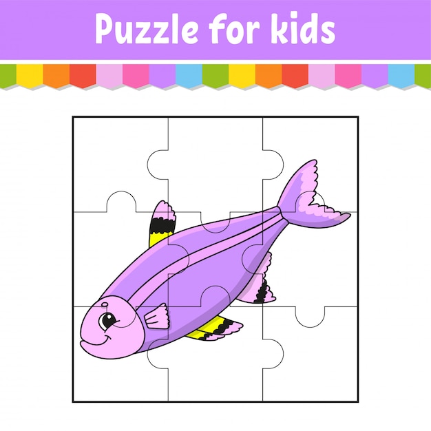 Premium Vector Puzzle Game For Kids Jigsaw Pieces Color Worksheet Activity Page