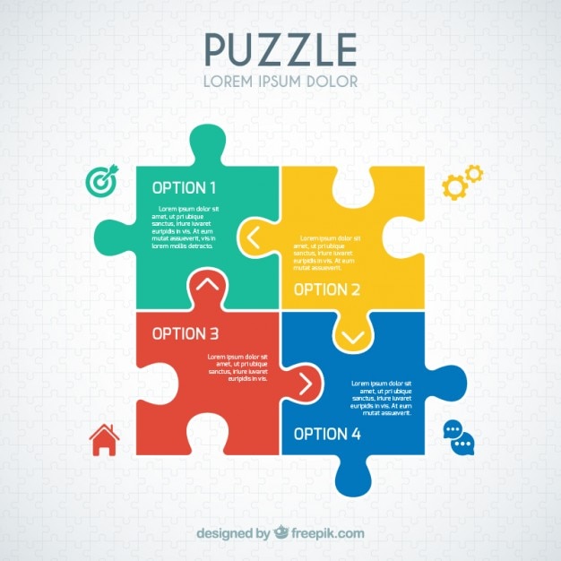 Vector Puzzle Infographic Diagram Vector Connected Pu 0255