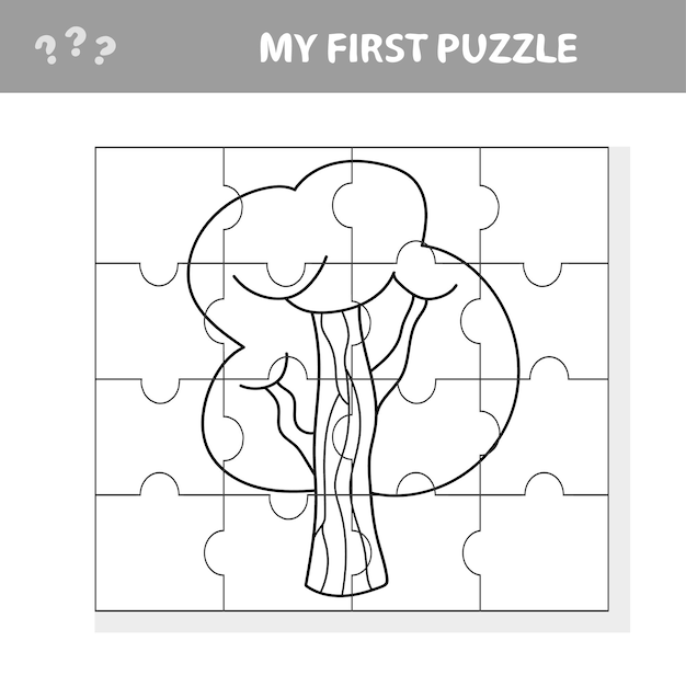 Premium Vector | Puzzle tree design puzzle tree illustration for kids