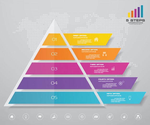 ピラミッドグラフインフォグラフィック プレミアムベクター