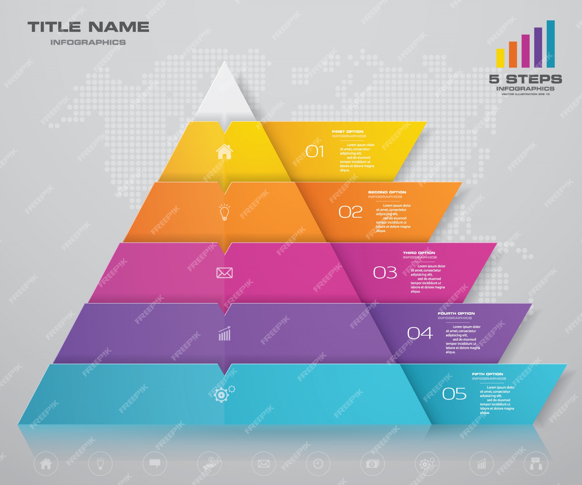 Premium Vector | Pyramid chart infographics