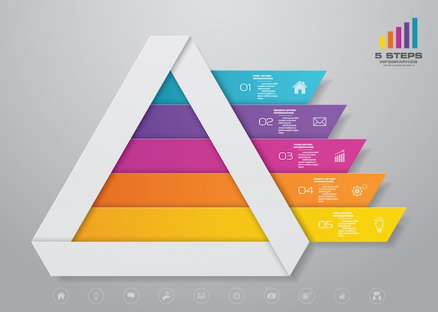 ピラミッドグラフインフォグラフィック プレミアムベクター