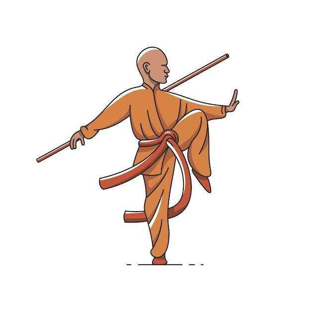 Premium Vector | Qigong, tai chi, outline illustration, icon.