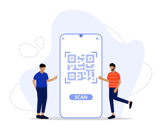 Premium Vector | Qr code scanning concept