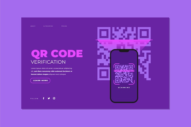 qr-code-verification-landing-page-free-vector