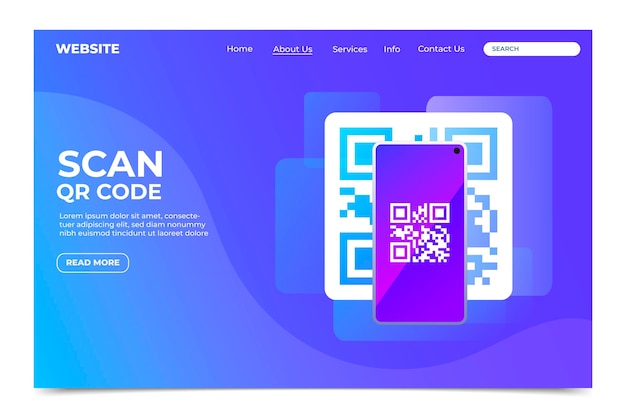 free-vector-qr-code-verification-landing-page