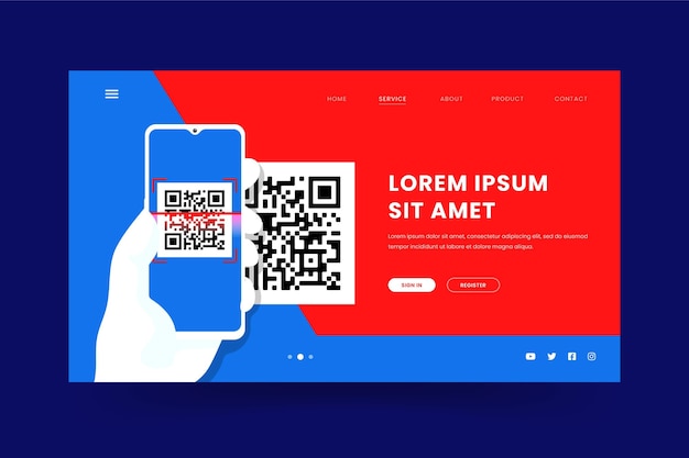 qr-code-verification-theme-free-vector