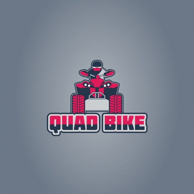 Quad bike logo on gray background Vector | Free Download