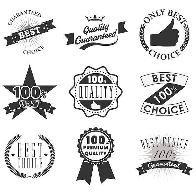 Download Quality emblems and labels | Premium Vector