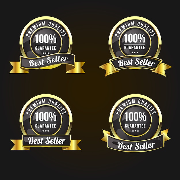 Premium Vector | Quality golden labels and badges