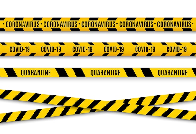 Premium Vector | Quarantine tape covid19 stripes black and white ...