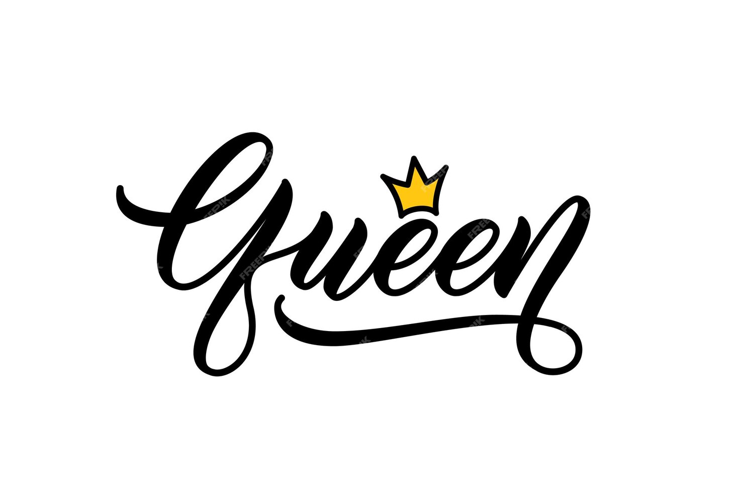 premium-vector-queen-handwritten-word-modern-calligraphy-hand