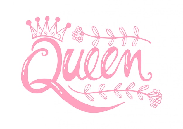 Download Premium Vector | Queen word with crown.