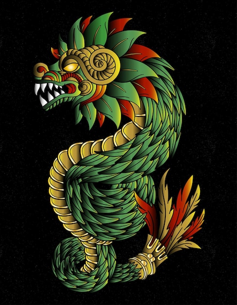 Premium Vector | Quetzalcoatl Mexican Aztec