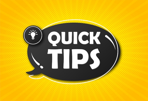 Quick Tip Banner | Premium Vector