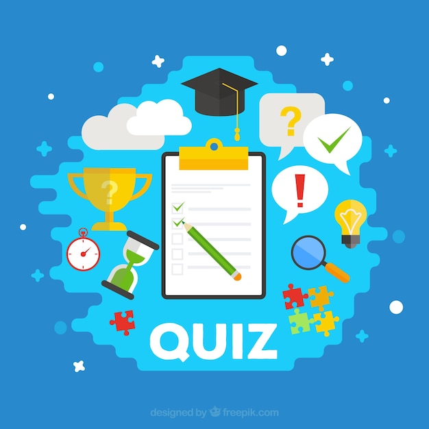 Download Quiz background with items in flat design Vector | Free ...