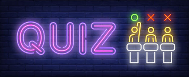 Download Free Vector | Quiz neon sign