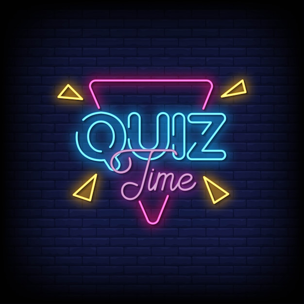 Download Free Quiz Time Neon Signs Style Text Premium Vector Use our free logo maker to create a logo and build your brand. Put your logo on business cards, promotional products, or your website for brand visibility.