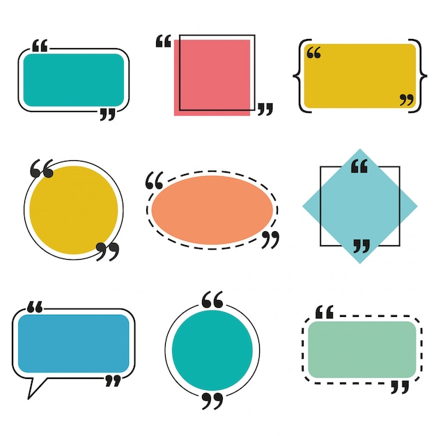 Download Quote box and speech bubble templates set | Premium Vector