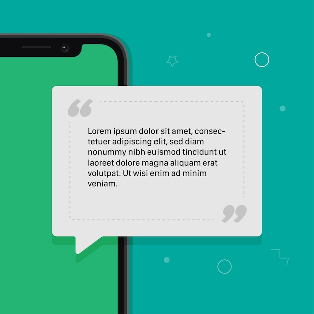 Premium Vector Quote Rectangle Isolated Phone