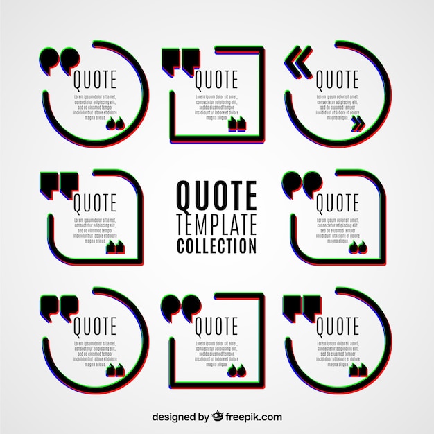 Download Quote templates in modern style | Free Vector
