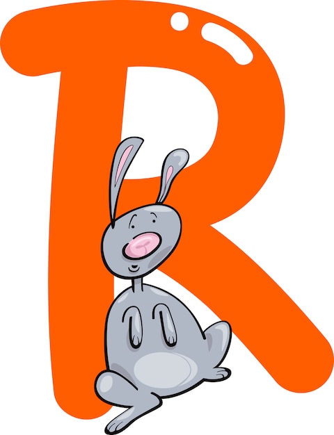 Premium Vector | R for rabbit